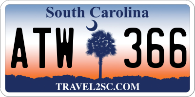 SC license plate ATW366