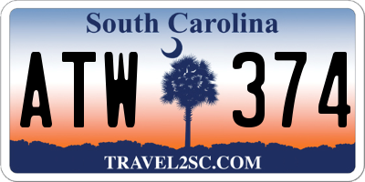 SC license plate ATW374