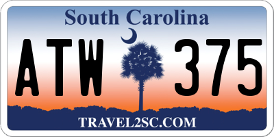 SC license plate ATW375
