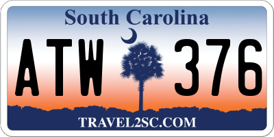 SC license plate ATW376