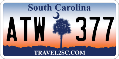 SC license plate ATW377