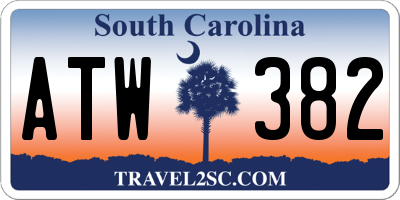 SC license plate ATW382