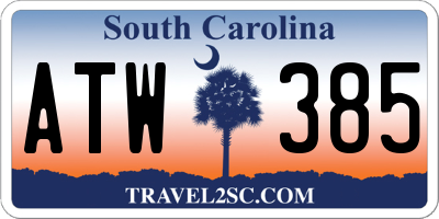 SC license plate ATW385