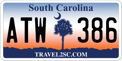 SC license plate ATW386