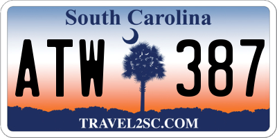 SC license plate ATW387