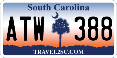SC license plate ATW388