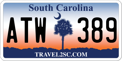 SC license plate ATW389