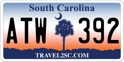 SC license plate ATW392