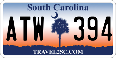 SC license plate ATW394