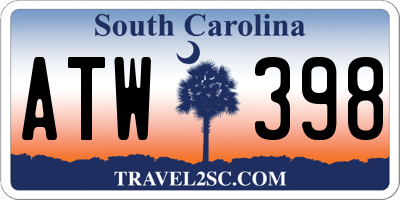 SC license plate ATW398