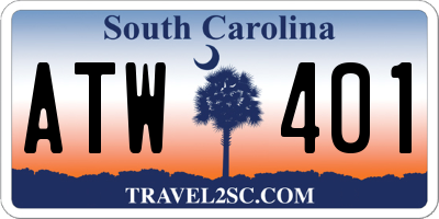 SC license plate ATW401