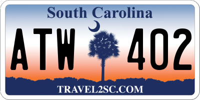 SC license plate ATW402