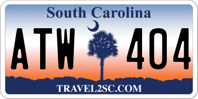 SC license plate ATW404