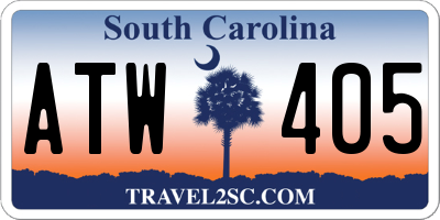 SC license plate ATW405