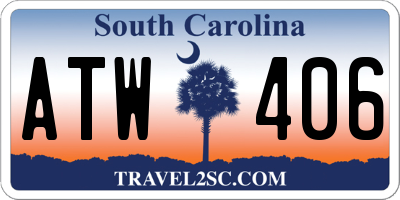 SC license plate ATW406