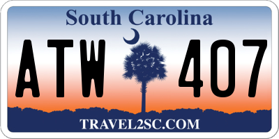 SC license plate ATW407