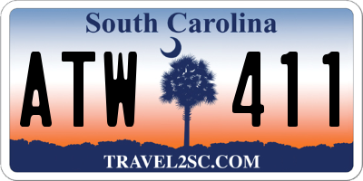 SC license plate ATW411