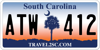 SC license plate ATW412