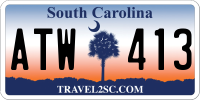 SC license plate ATW413