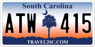 SC license plate ATW415