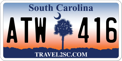 SC license plate ATW416