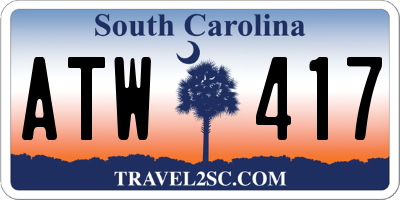 SC license plate ATW417