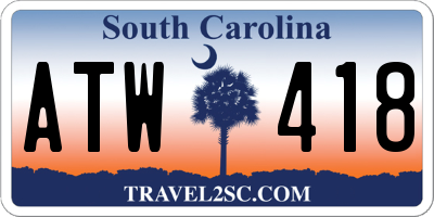SC license plate ATW418