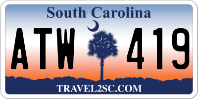 SC license plate ATW419
