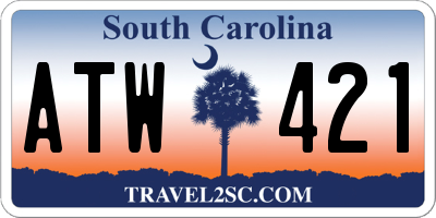 SC license plate ATW421
