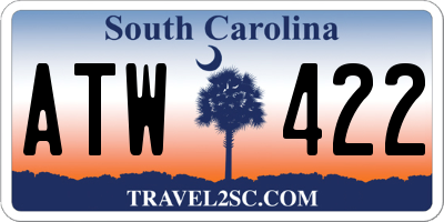 SC license plate ATW422