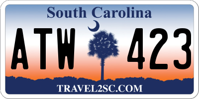SC license plate ATW423