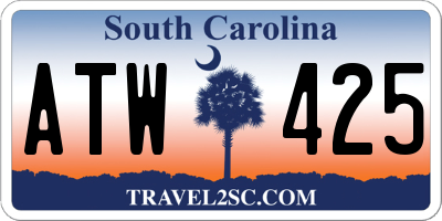 SC license plate ATW425