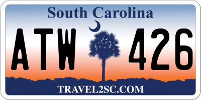 SC license plate ATW426