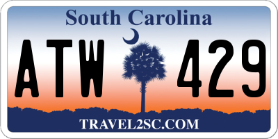 SC license plate ATW429