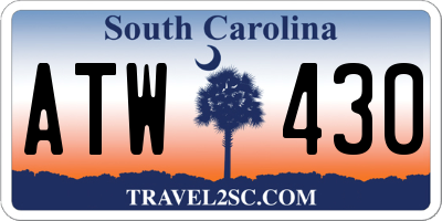 SC license plate ATW430