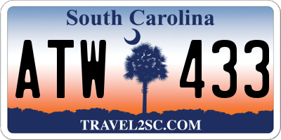 SC license plate ATW433