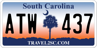 SC license plate ATW437