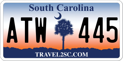 SC license plate ATW445