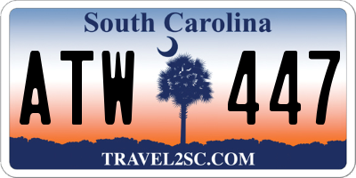 SC license plate ATW447