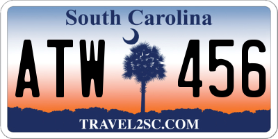 SC license plate ATW456