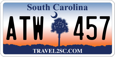 SC license plate ATW457