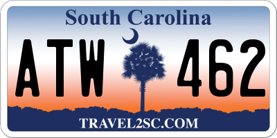 SC license plate ATW462