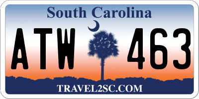 SC license plate ATW463