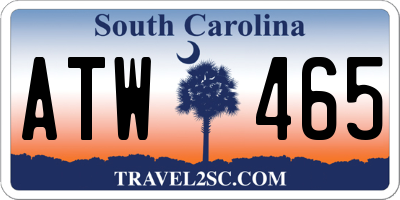 SC license plate ATW465
