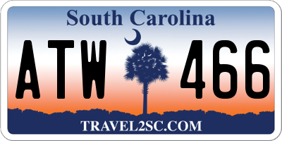 SC license plate ATW466