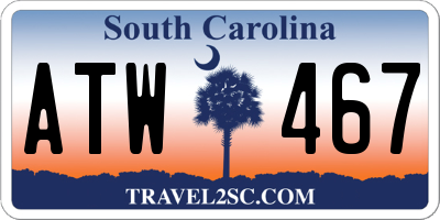 SC license plate ATW467
