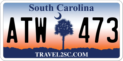SC license plate ATW473