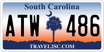 SC license plate ATW486