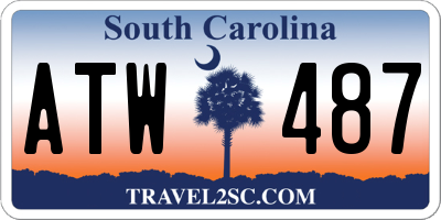 SC license plate ATW487