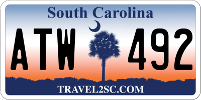 SC license plate ATW492